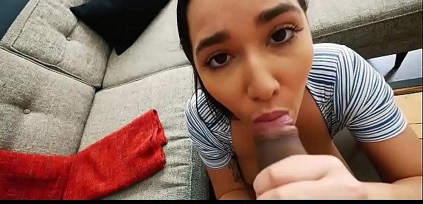  black-haired teen dream gets facial after humping stepbrother